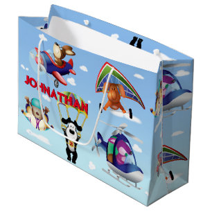 Bolsa De Regalo Grande Los Perros En La Aviación Personalizan
