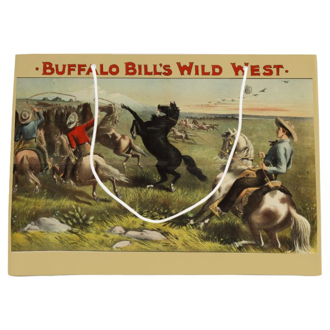 Bolsa De Regalo Grande Los salvajes caballos occidentales de Buffalo Bill (Anverso)