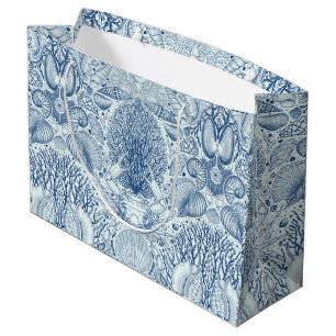 Bolsa De Regalo Grande Los tesoros de la playa en azul