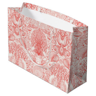 Bolsa De Regalo Grande Los tesoros de la playa en rojo coral