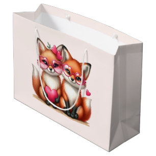 Bolsa De Regalo Grande Los zorros Naranjas cutáneos en el amor
