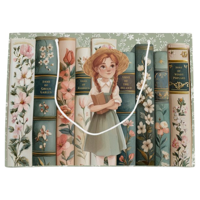 Bolsa De Regalo Grande Lover de libros | Anne de Green Gables | Libros Fl (Anverso)