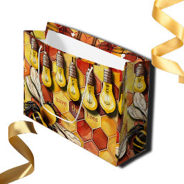 Bolsa De Regalo Grande Luces de abeja y de cadena de jardín de Honeycomb