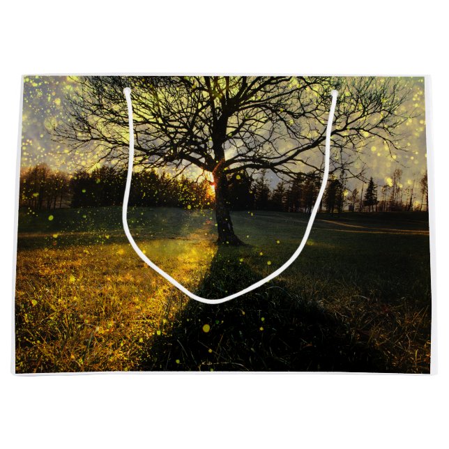 Bolsa De Regalo Grande Luciérnagas mágicas paisaje de ensueño (Anverso)