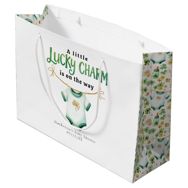 Bolsa De Regalo Grande Lucky Charm Baby Shower Gift Bag (Angulo reverso)
