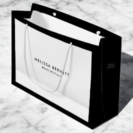 Bolsa De Regalo Grande Lujo Minimalista Negro Blanco Empresarial