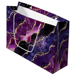 Bolsa De Regalo Grande Lujoza Piedra Preciosa Púrpura Glitter Ágata