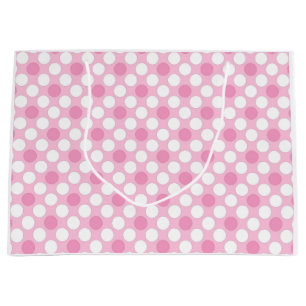 Bolsa De Regalo Grande Lunares blancos rosa retro