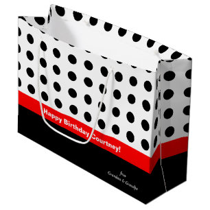 Bolsa De Regalo Grande Lunares rojos y negros