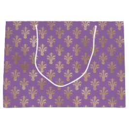 Bolsa De Regalo Grande Lux Gold Fleur de Lis y AmethyLarge Gift Bag