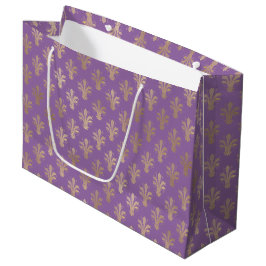 Bolsa De Regalo Grande Lux Gold Fleur de Lis y AmethyLarge Gift Bag