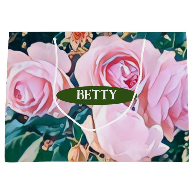 Bolsa De Regalo Grande luxe romantic flowers botanical wallpaper (Anverso)