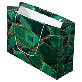 Bolsa De Regalo Grande Luxury Emerald Malachite Green Marble Abstract