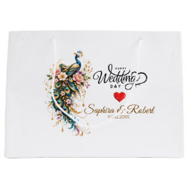 Bolsa De Regalo Grande Luxury Peacock Floral – (Custom Name & Date)