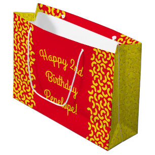 Bolsa De Regalo Grande Macaroni, partido de cumpleaños y queso