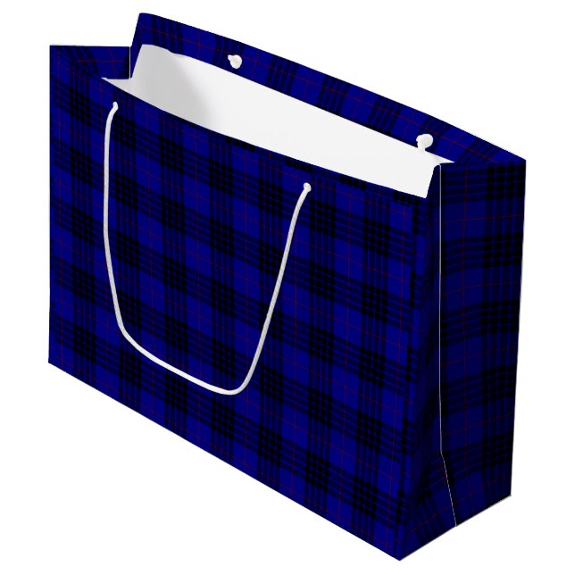 Bolsa De Regalo Grande MacKay tartan azul chapa (Angulo Anverso)