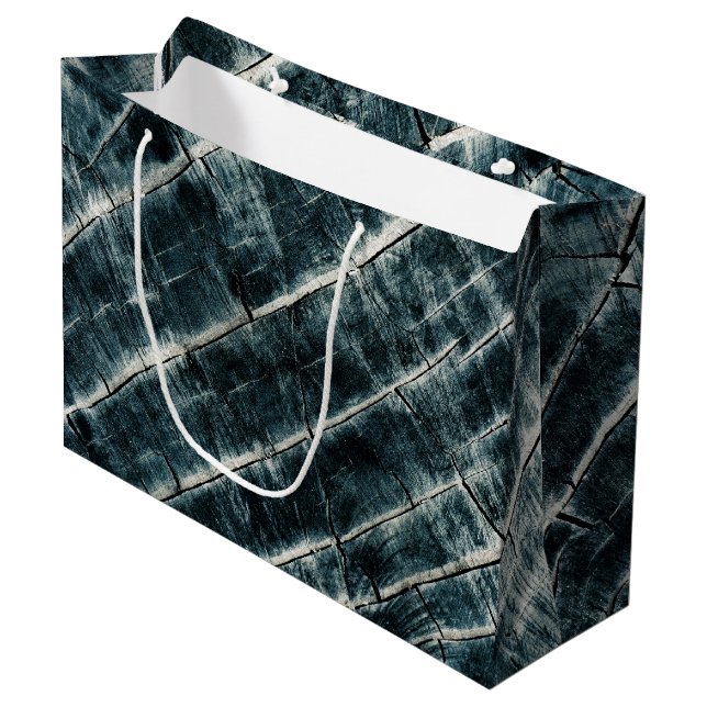 Bolsa De Regalo Grande Madera pintada de azul (Angulo Anverso)