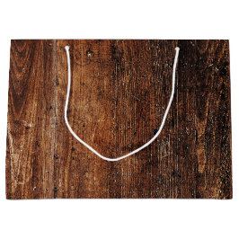 Bolsa De Regalo Grande Madera Rústica y Rústica