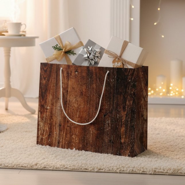 Bolsa De Regalo Grande Madera Rústica y Rústica (Subido por el creador)