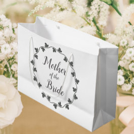 Bolsa De Regalo Grande Madre de la novia Gray Ivy Wreath Boda