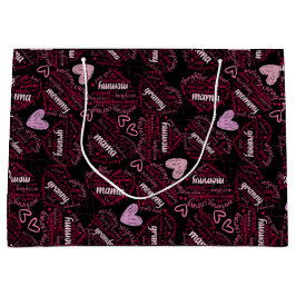 Bolsa De Regalo Grande Madre de los corazones 01.Pink Black BG