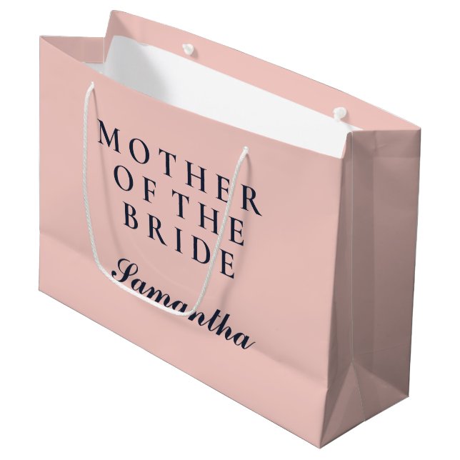 BOLSA DE REGALO GRANDE MADRE SENCILLA DE LA NOVIA OXFORD AZUL Y ROSA (Angulo Anverso)