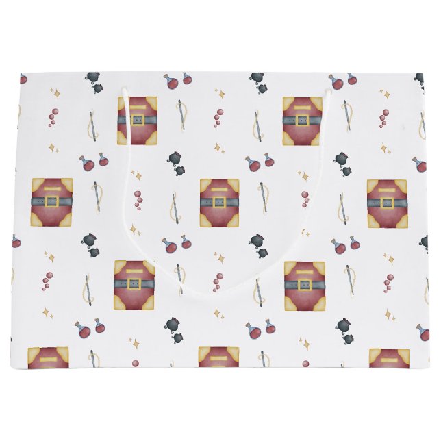 Bolsa De Regalo Grande Magic Spell Books Witchcraft Kids Birthday (Anverso)