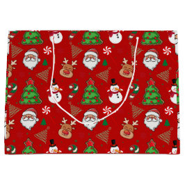 Bolsa De Regalo Grande Magical Christmas – Santa, Reindeer & Snowflakes