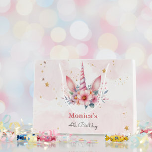 Bolsa De Regalo Grande Magnífica magia rosa unicornio niños cumpleaños