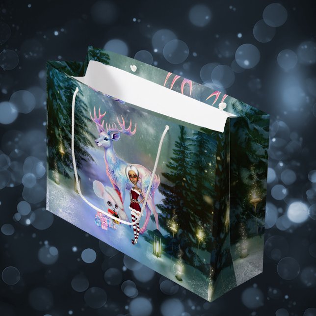 Bolsa De Regalo Grande Magnífico reno (cute reindeer)