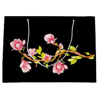 Bolsa De Regalo Grande Magnolia Negra