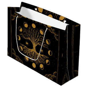 Bolsa De Regalo Grande Majestuoso árbol dorado de la vida