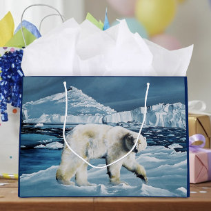 Bolsa De Regalo Grande Majestuoso Oso Polar Ártico Glaciares Azules Icebe