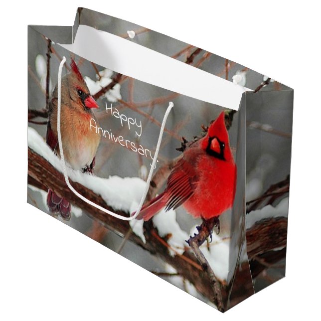 Bolsa De Regalo Grande male and female cardinals anniversary (Angulo Anverso)