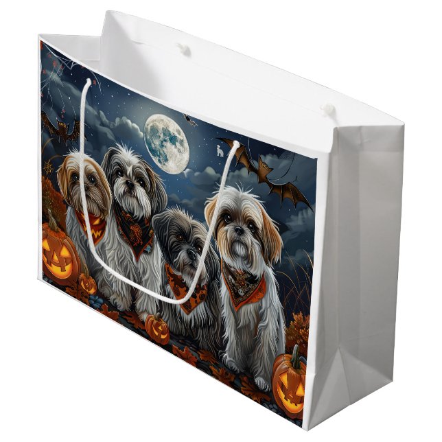 Bolsa De Regalo Grande Malti Tzu Halloween Spooky (Angulo Anverso)