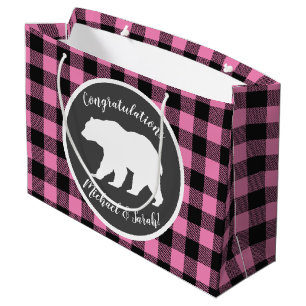 Bolsa De Regalo Grande Mama Bear Baby Shower Woodland Lodge Boy Blue