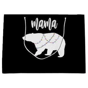 Bolsa De Regalo Grande Mamá Osa Una Cadena De Oso Polar De Navidades Lumi