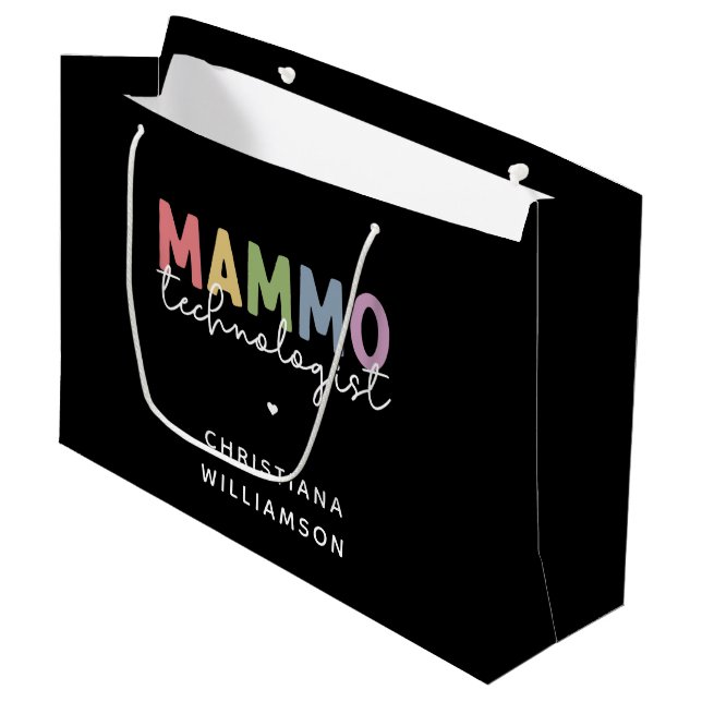 Bolsa De Regalo Grande Mamografía tecnológica de mammo personalizado (Angulo Anverso)