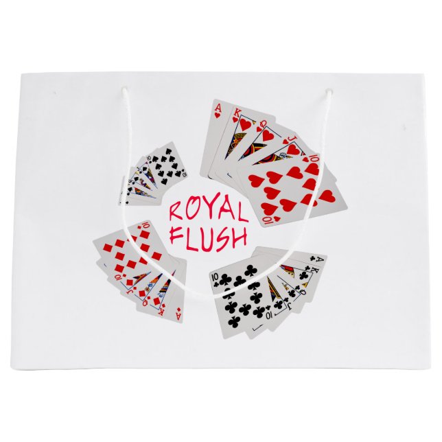 Bolsa De Regalo Grande Manos de Póquer - Flush Real (Anverso)