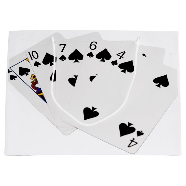 Bolsa De Regalo Grande Manos de Póquer - Flush - Spades Suite (Anverso)