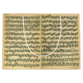 Bolsa De Regalo Grande Manuscrito de Bach Chaconne para el violín a solas