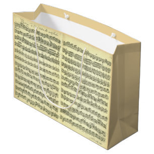 Bolsa De Regalo Grande Manuscrito de la música de Bach Partita para el