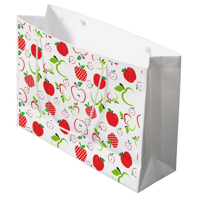 Bolsa De Regalo Grande Manzanas rojas y verdes (Angulo Anverso)