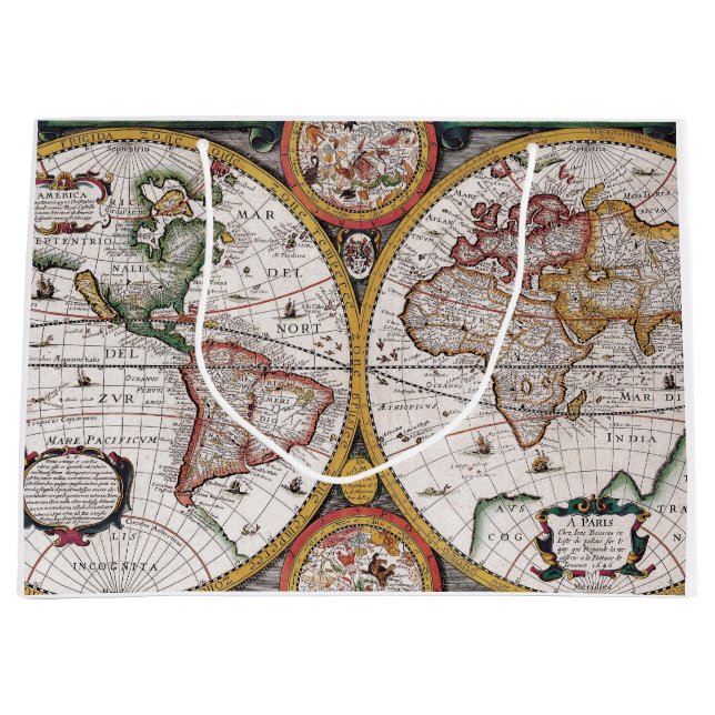 Bolsa De Regalo Grande Mapa antiguo antiguo inspirado (12) (Anverso)