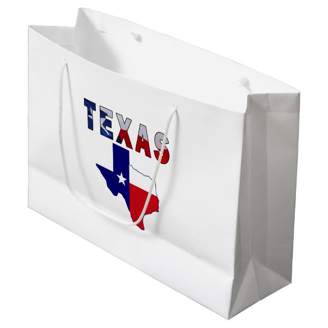 Bolsa De Regalo Grande Mapa de bandera con Texas (Angulo Anverso)