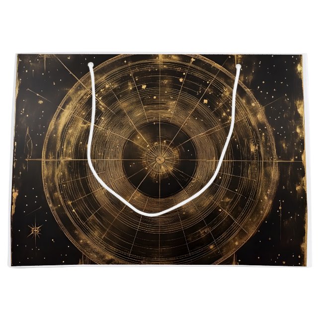 Bolsa De Regalo Grande Mapa de estrellas celestes doradas (5) (Anverso)