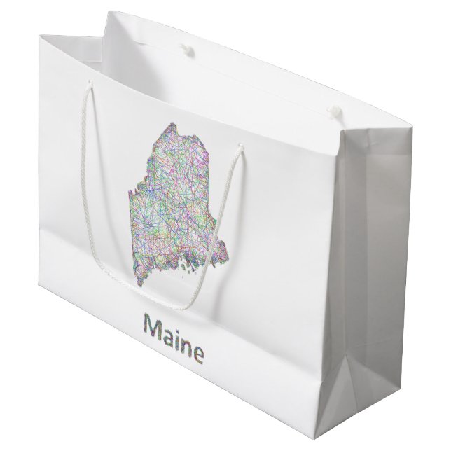Bolsa De Regalo Grande Mapa de Maine (Angulo Anverso)