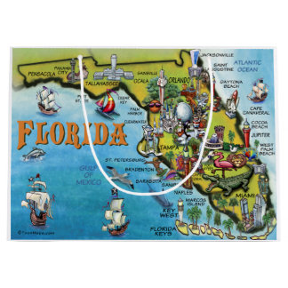 Bolsa De Regalo Grande Mapa de Personalizados de Florida