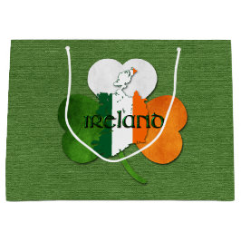Bolsa De Regalo Grande Mapa del Día de San Patricio de Irlanda/Clover
