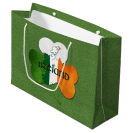 Bolsa De Regalo Grande Mapa del Día de San Patricio de Irlanda/Clover